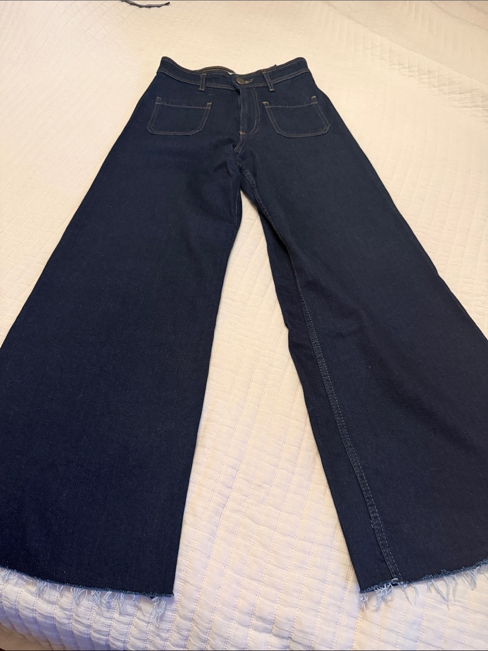 Wide Leg Dark Blue Women's Jeans